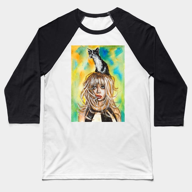 Goldie Hawn Baseball T-Shirt by Svetlana Pelin